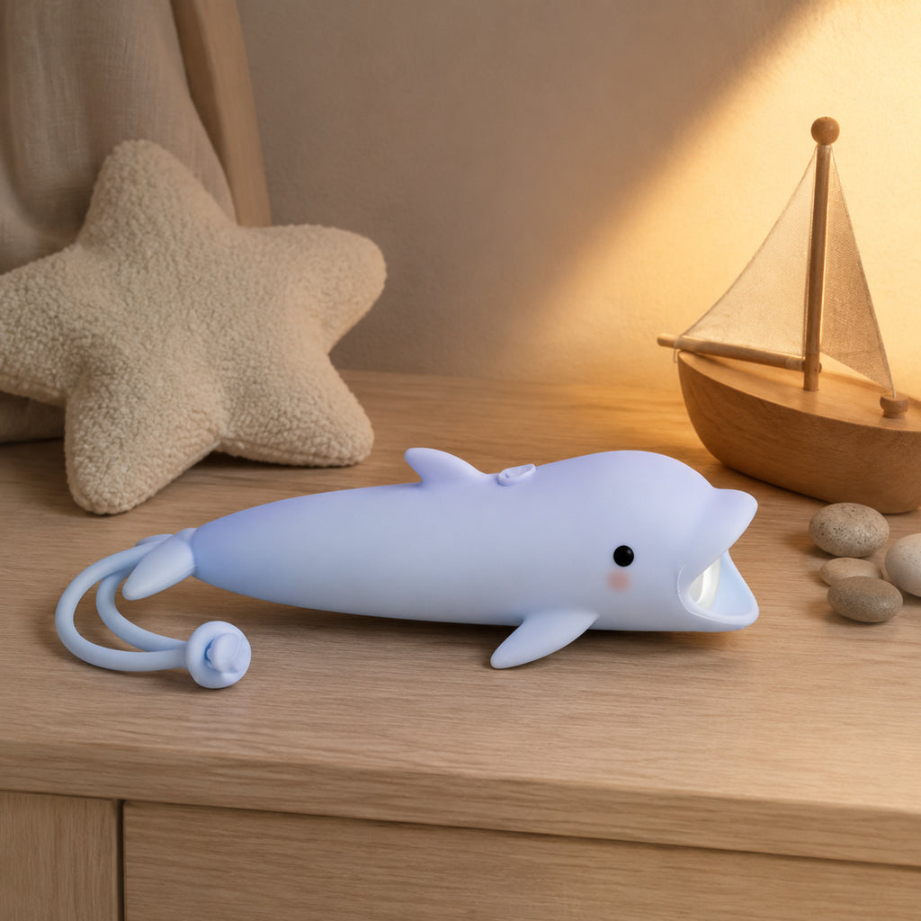 Kinder-Taschenlampe Delfin Bubbly – liebevolles Produktarrangement
