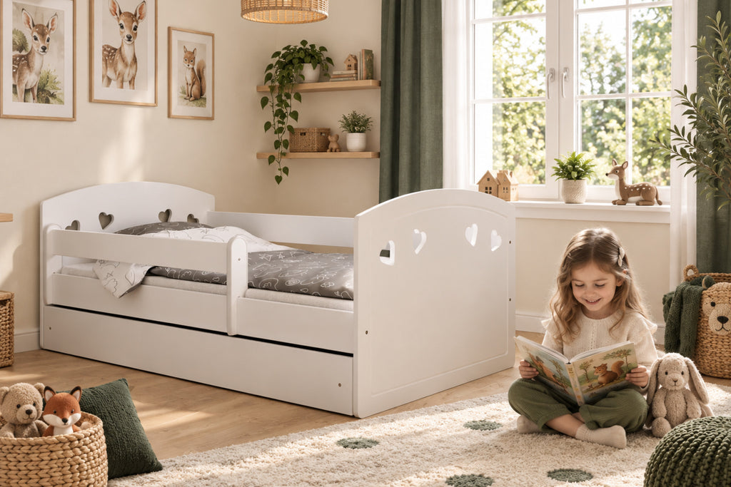 Kinderbett Julia - Weiß – stilvoll im Kinderzimmer eingerichtet