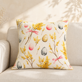 Kissenbezug Easter Happy aus 100 % Baumwolle – Premium-Hauptbild auf einem hellen Leinensofa
