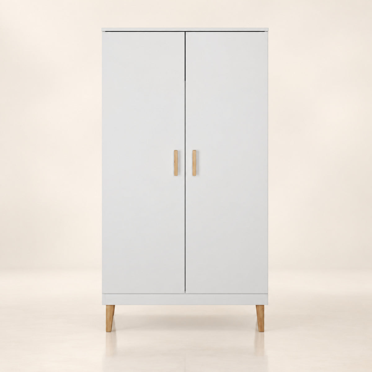 Kleiderschrank Kubi - Weiß – Premium Produktansicht auf hellem Hintergrund
