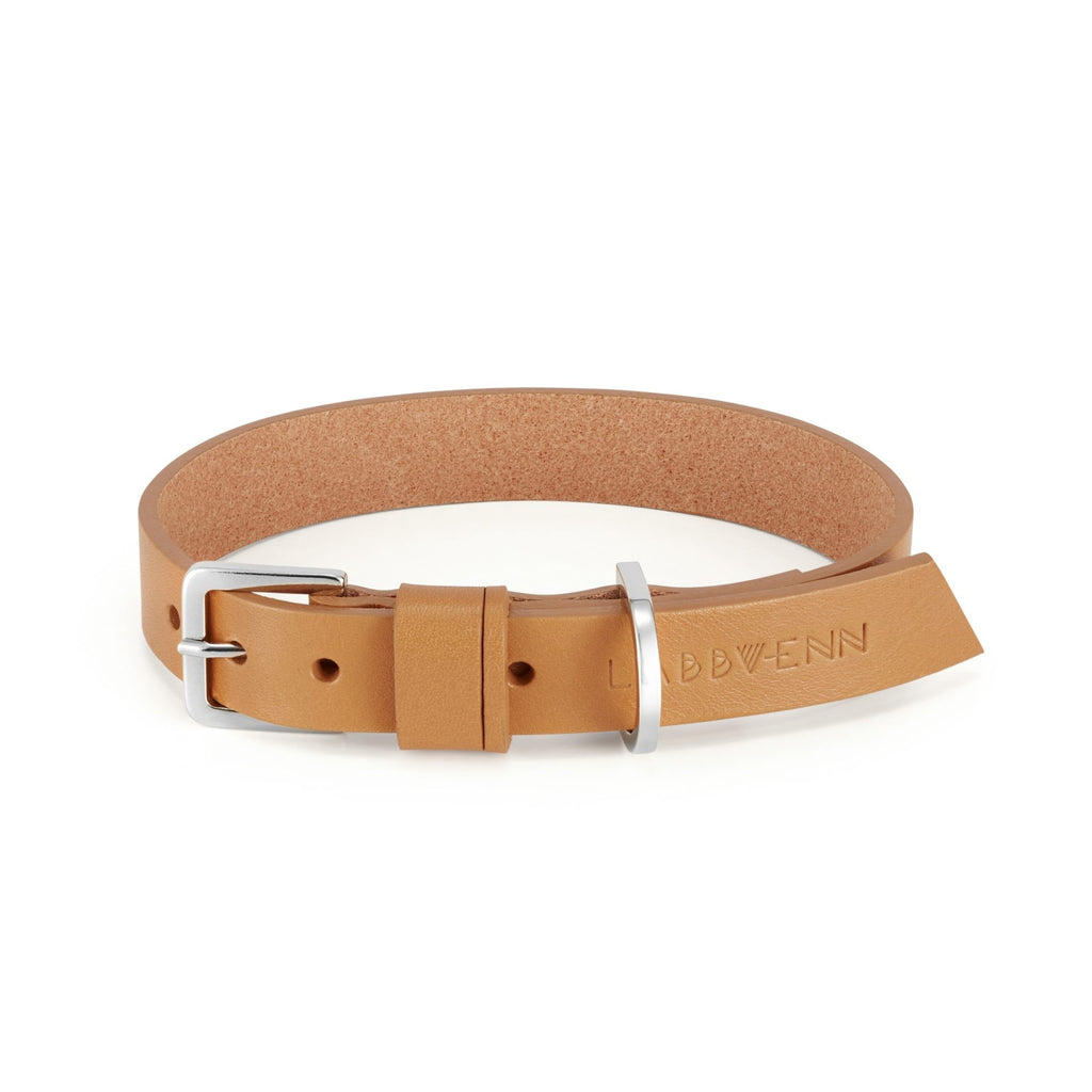 Kollu Hundehalsband Camel aus italienischem Leder