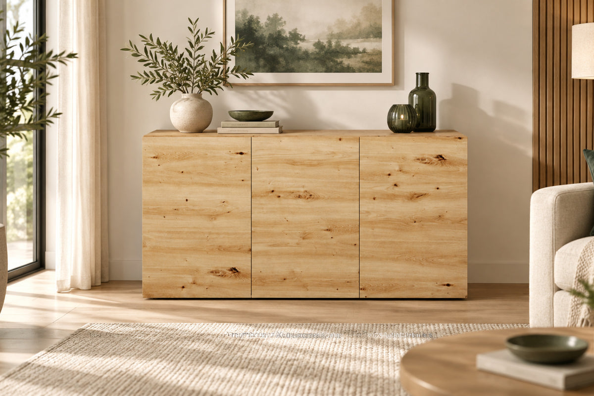 Kommode Dallas - Artisan-Eiche – stilvoll im Wohnraum eingerichtet
