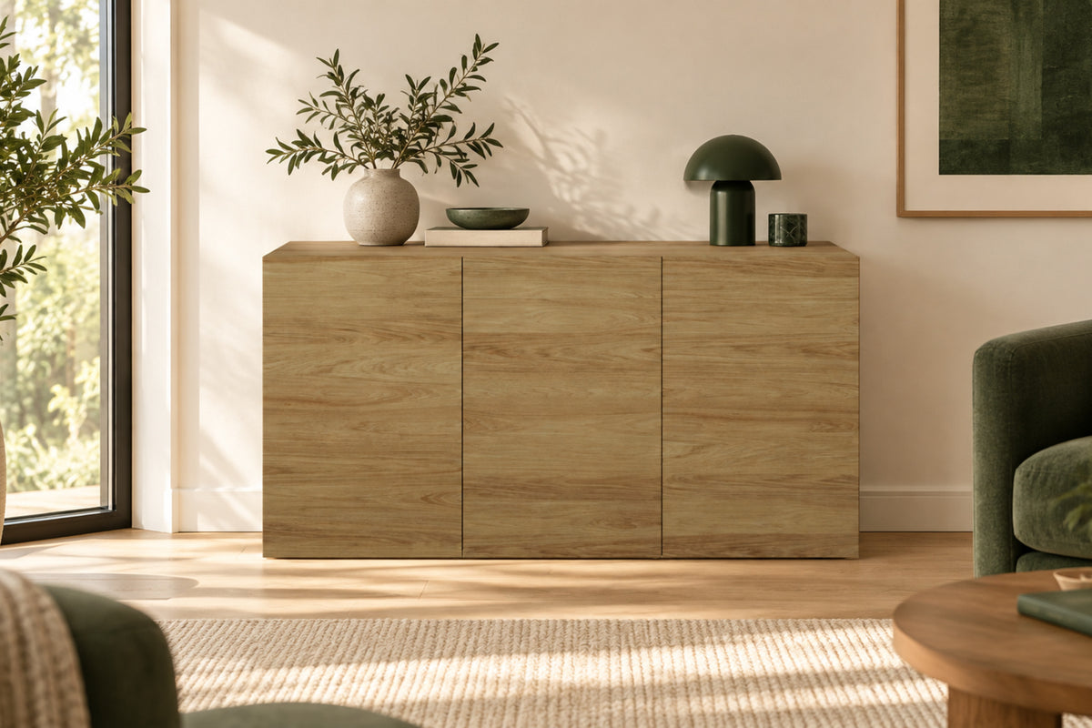 Kommode Dallas - Hickory – stilvoll im Wohnraum eingerichtet