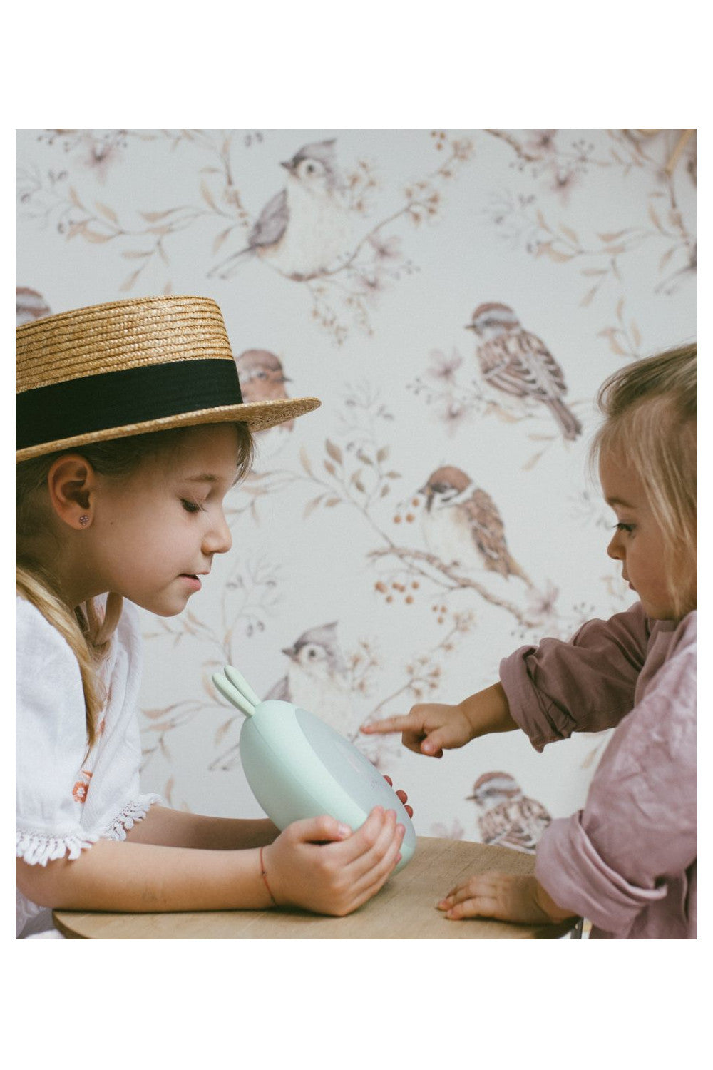 Kinderlampe mit Wecker Rabbit Grün – Detailansicht