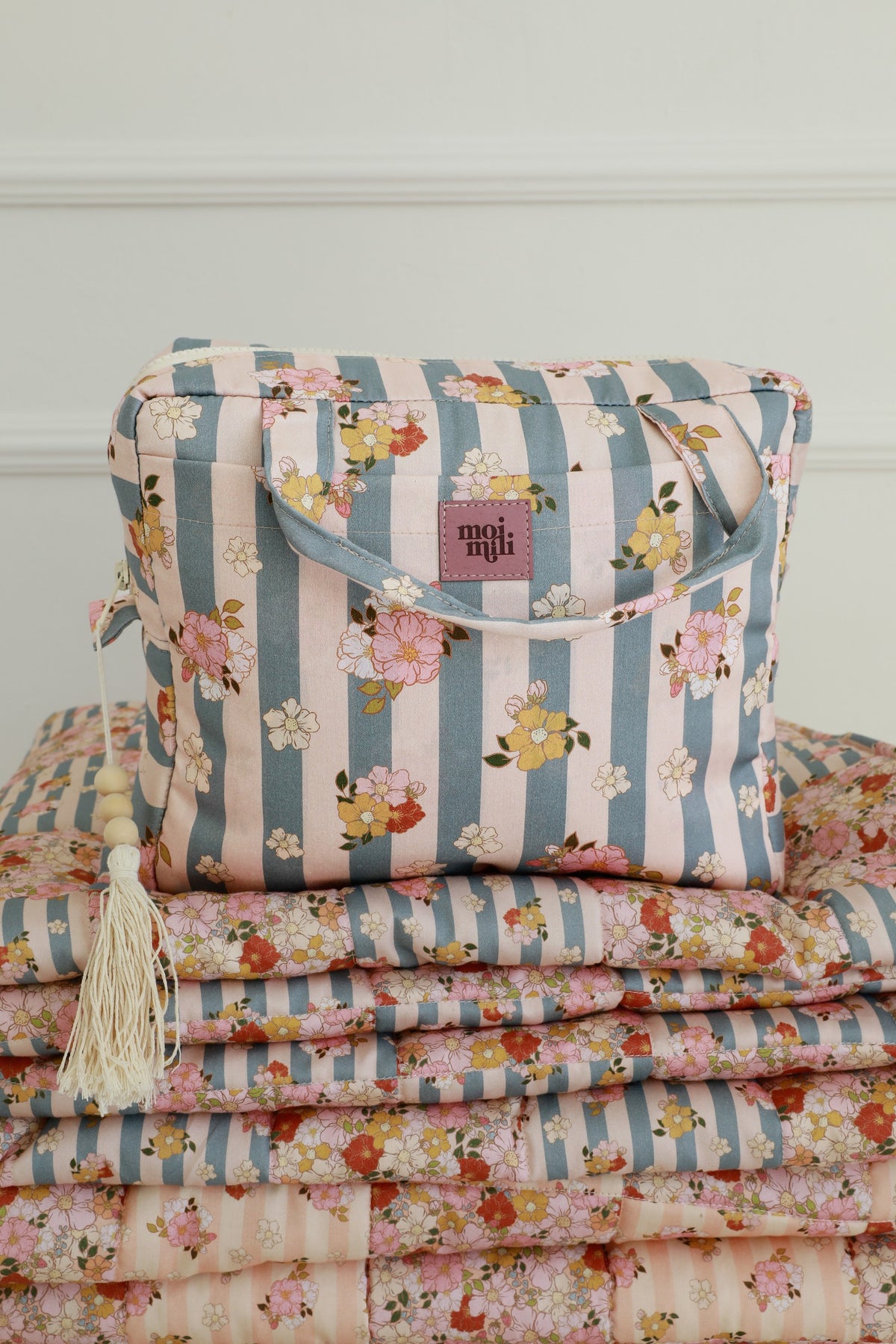 Kosmetiktaschen-Set 2-teilig Blau Stripes – Ansicht 3 | Elena Home Living