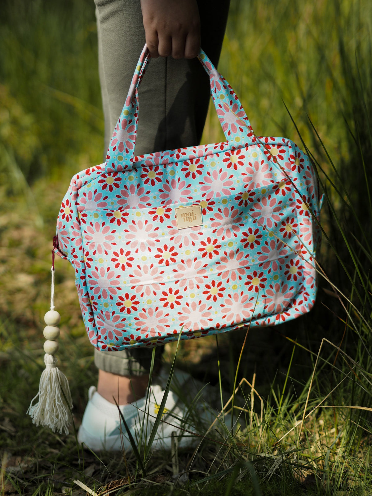 große Kosmetiktasche Rote Blumen – Ansicht 1 | Elena Home Living