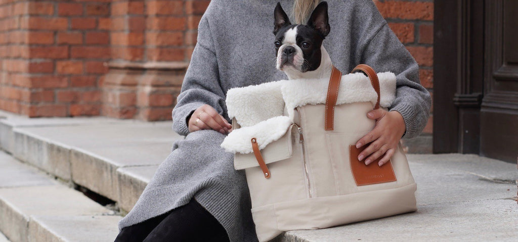 Liiva beige 2-in-1 Hundetasche – Innenansicht