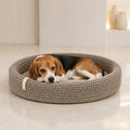 Lukko handgeflochtenes Hundebett Hellbraun mit Beagle – Premium Produktfoto