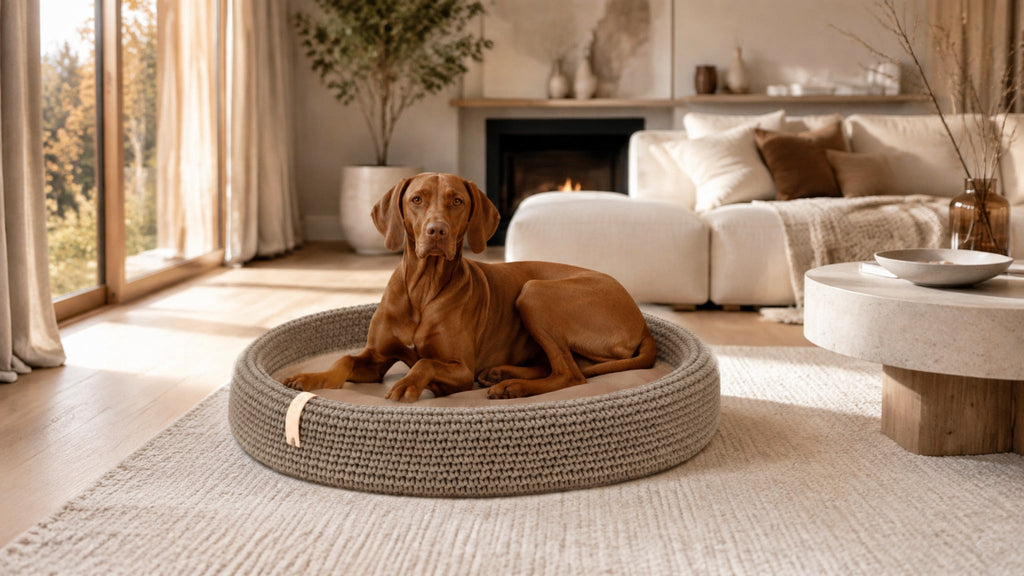 Lukko Hundebett Hellbraun im modernen Premium Interieur – 16:9