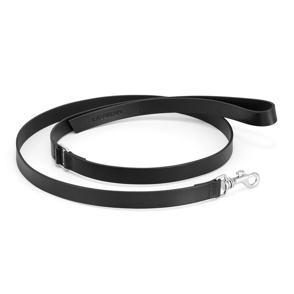 Lussa schwarze Hundeleine aus italienischem Leder
