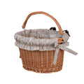Magnus Wicker Bicycle Basket With Beige Trim, Handle And Handlebar Mount