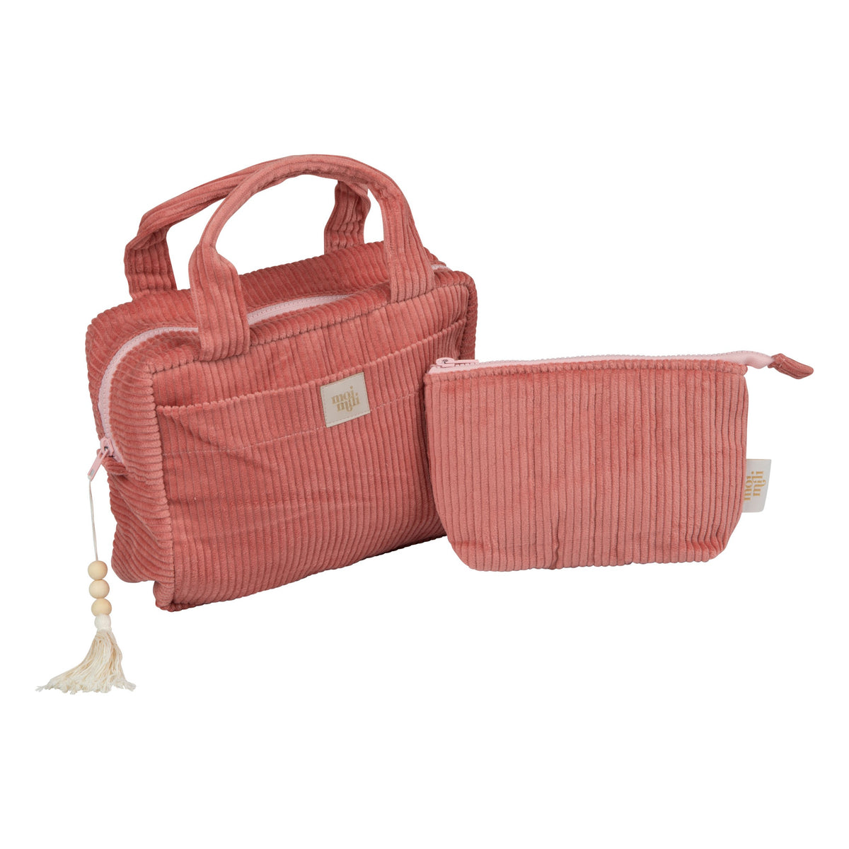 Kosmetiktaschen-Set 2-teilig Koralle – Ansicht 1 | Elena Home Living
