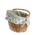 Maxian Wicker Bicycle Basket With Beige Lining, Handle and Handlebar Mount