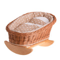 Mimi Wicker Cradle For Dolls With Beige Lining, Pillow And Quilt