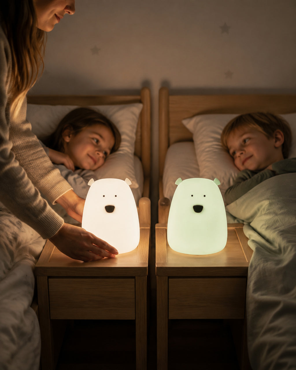 2er-Set Mini-Bär-Nachtlichter – sanftes Licht am Bett