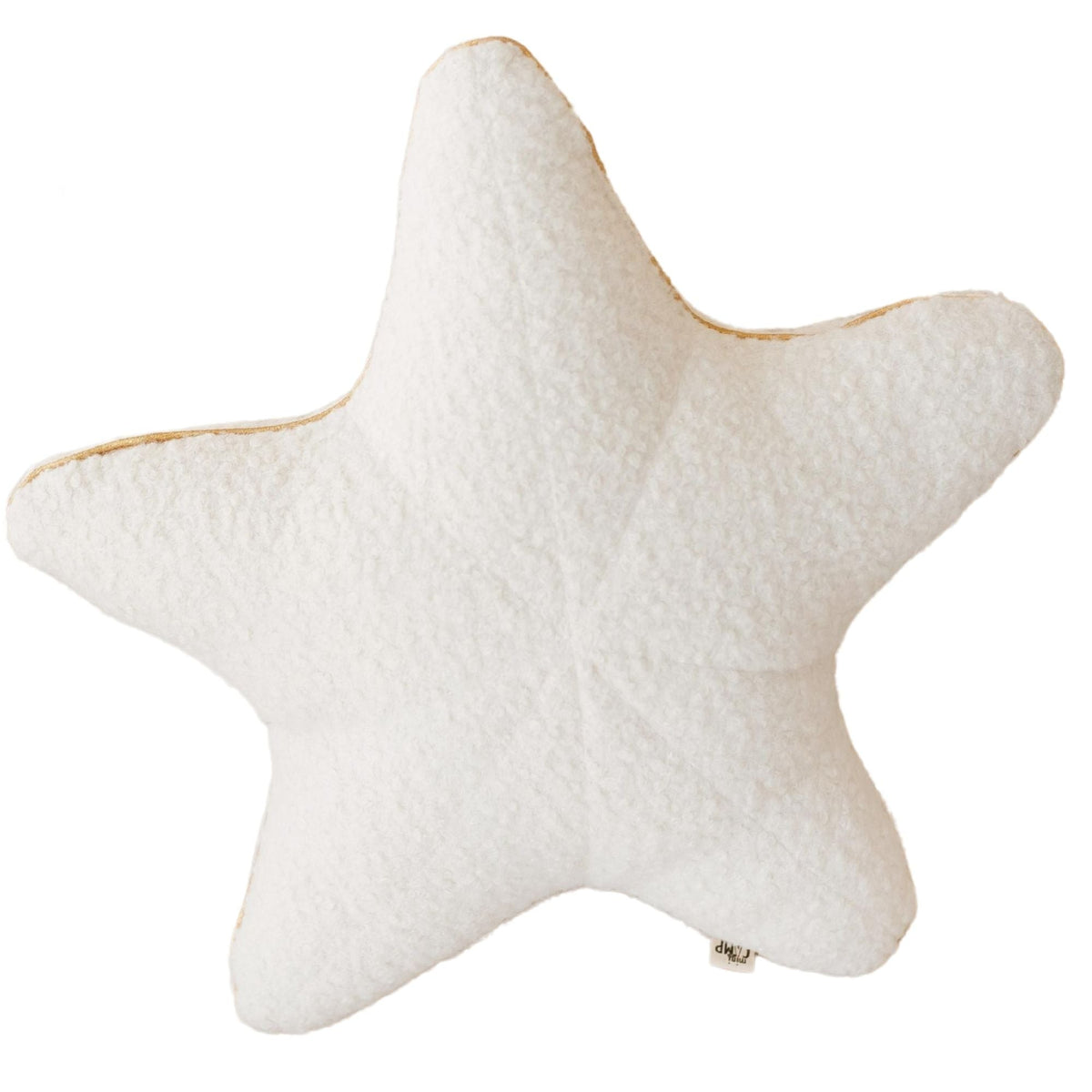 Bouclé Starfish Cushion with Gold Trim – Ecru