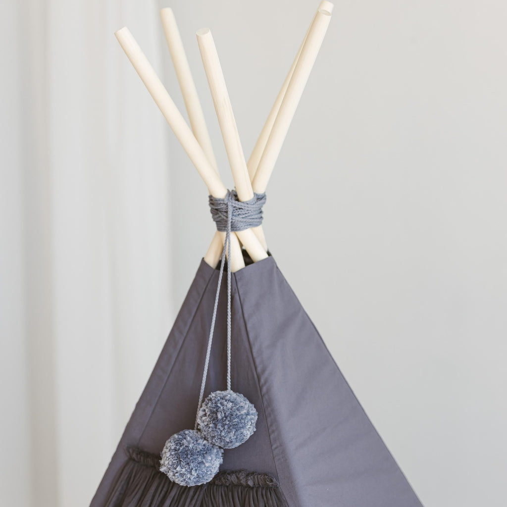 Fairy Kids Play Tent with Tulle – Grey