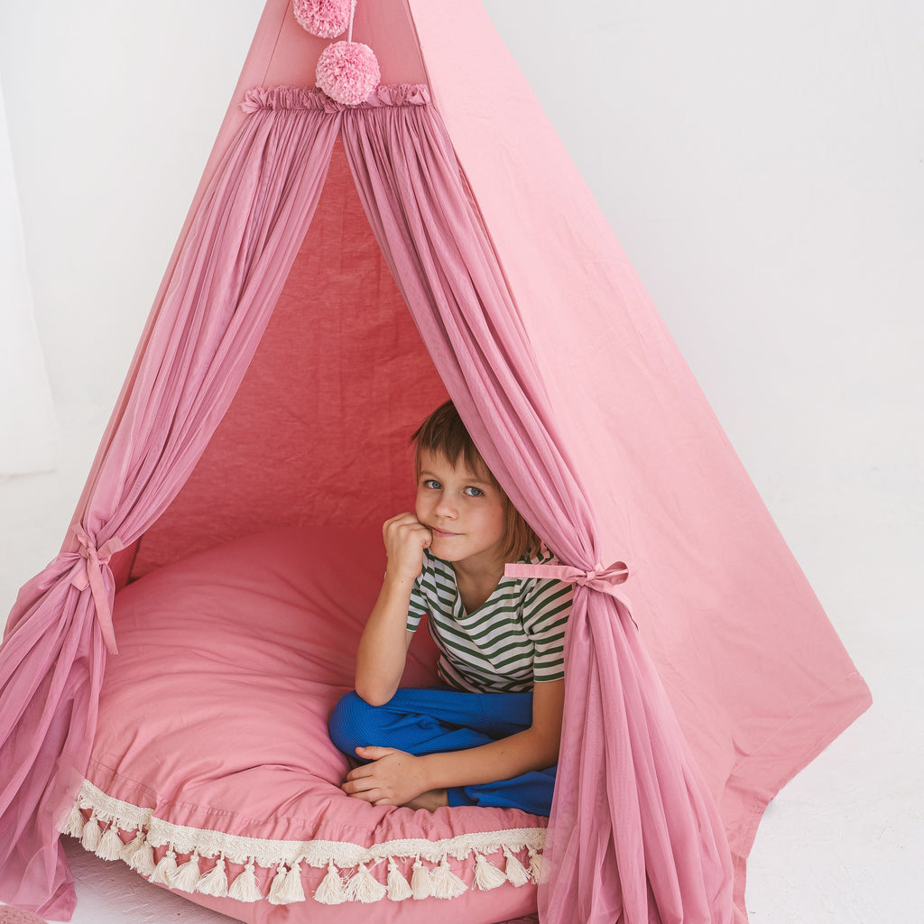 Fairy Kids Play Tent with Tulle – Rose