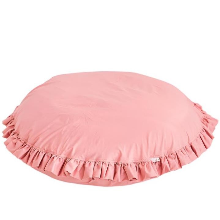 Large Kids Floor Cushion with Ruffled Edges – Pink, 100 cm