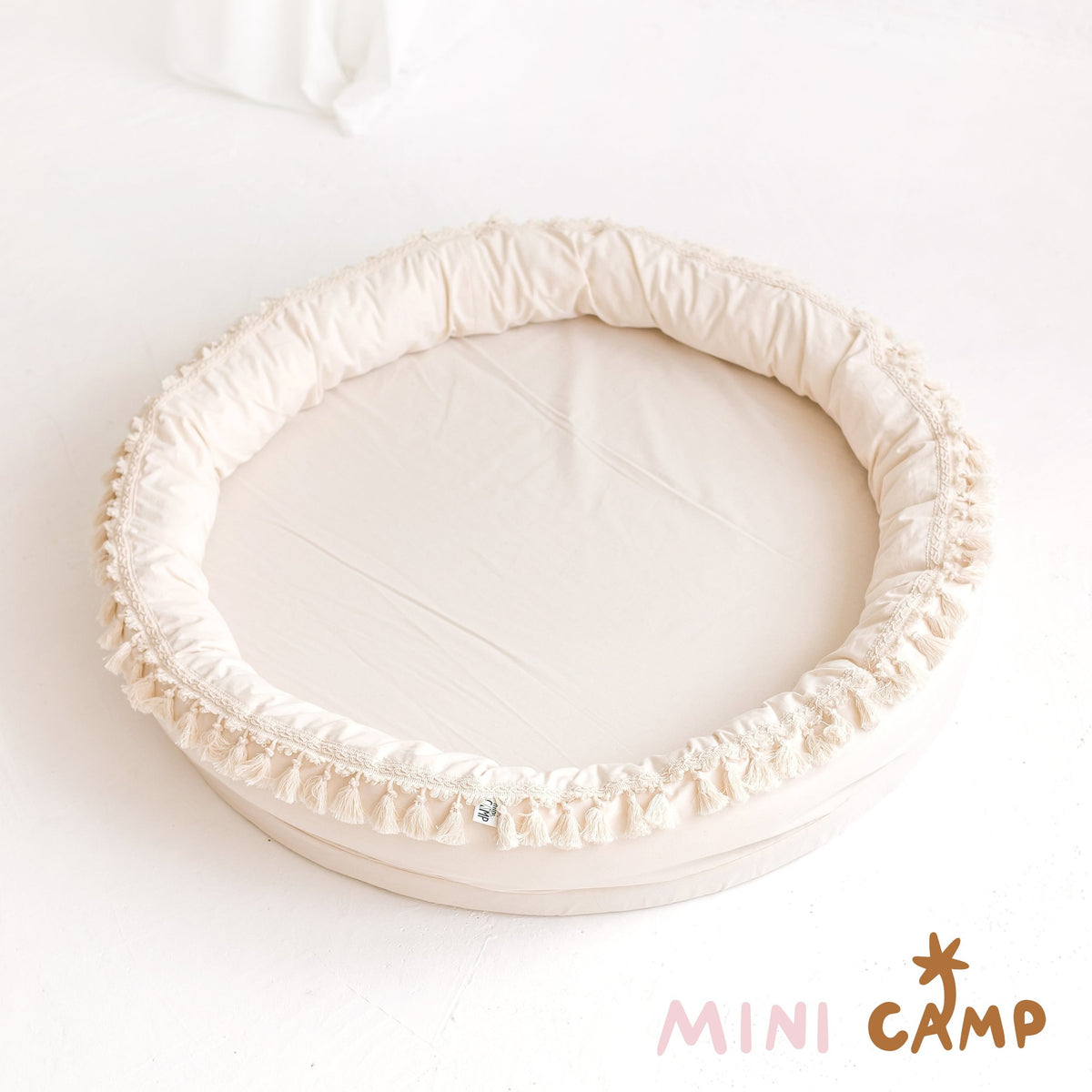 Large Round Nest Play Mat & Kids Lounger – Ecru, 110 cm
