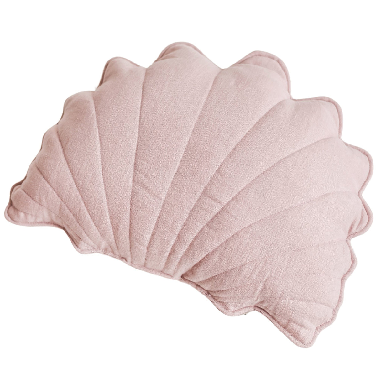 Linen Seashell Cushion – Pink
