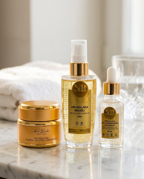 3-piece anti-aging skincare gift set — Luxury Vanity Lifestyle | Generated by Modelize