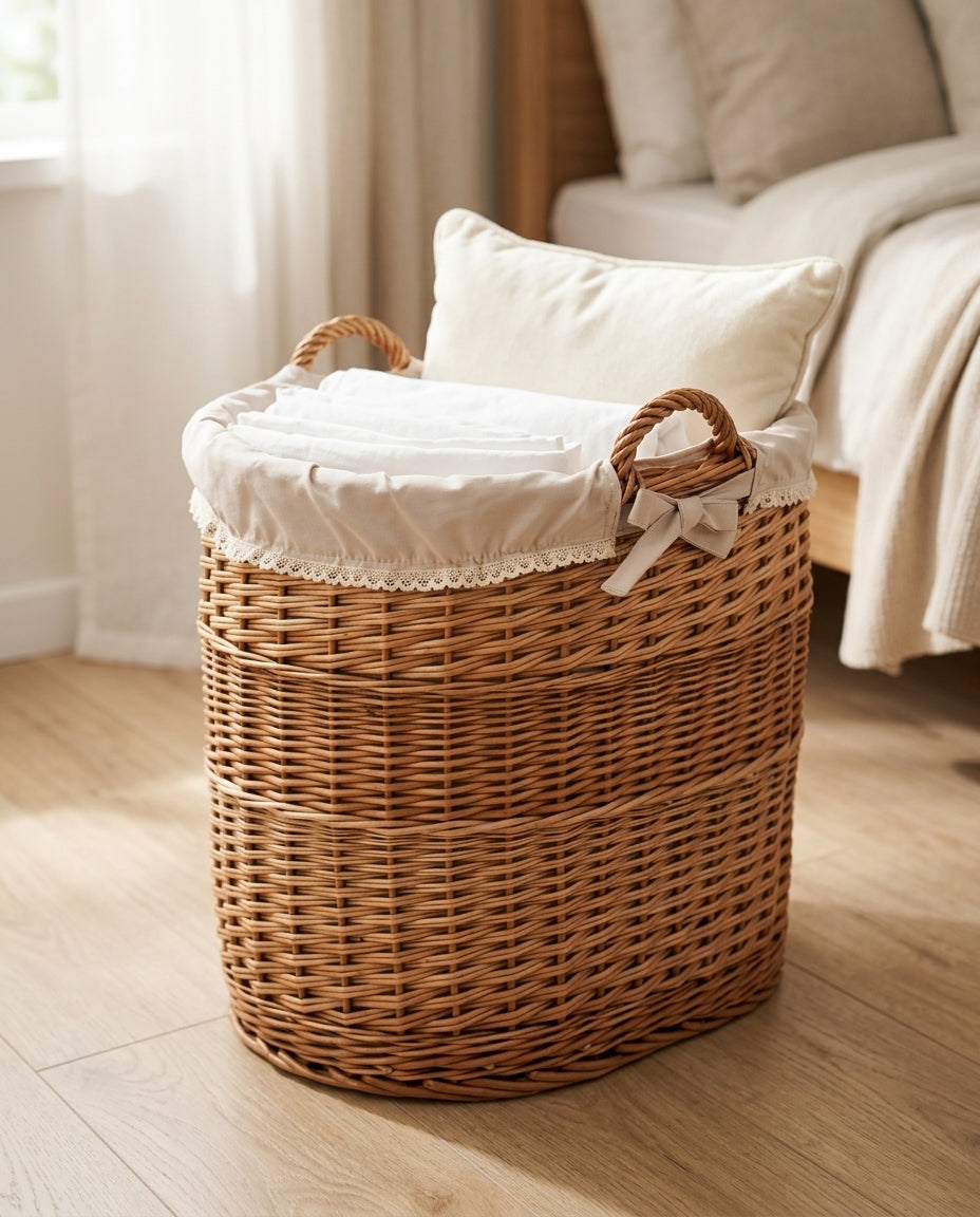 Wicker storage basket — Cozy Home Lifestyle | Generated by Modelize