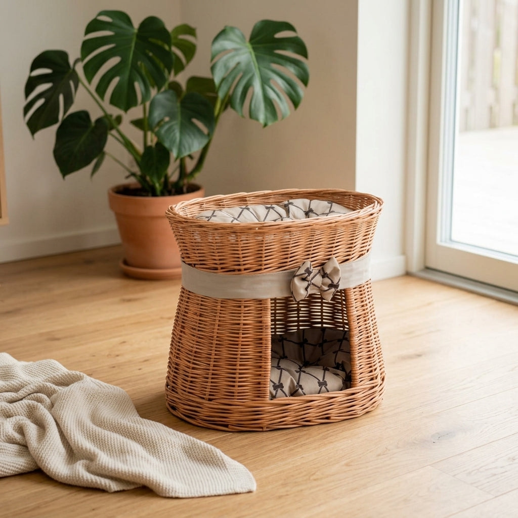 Wicker pet house — Cozy Living Room Lifestyle | Generated by Modelize