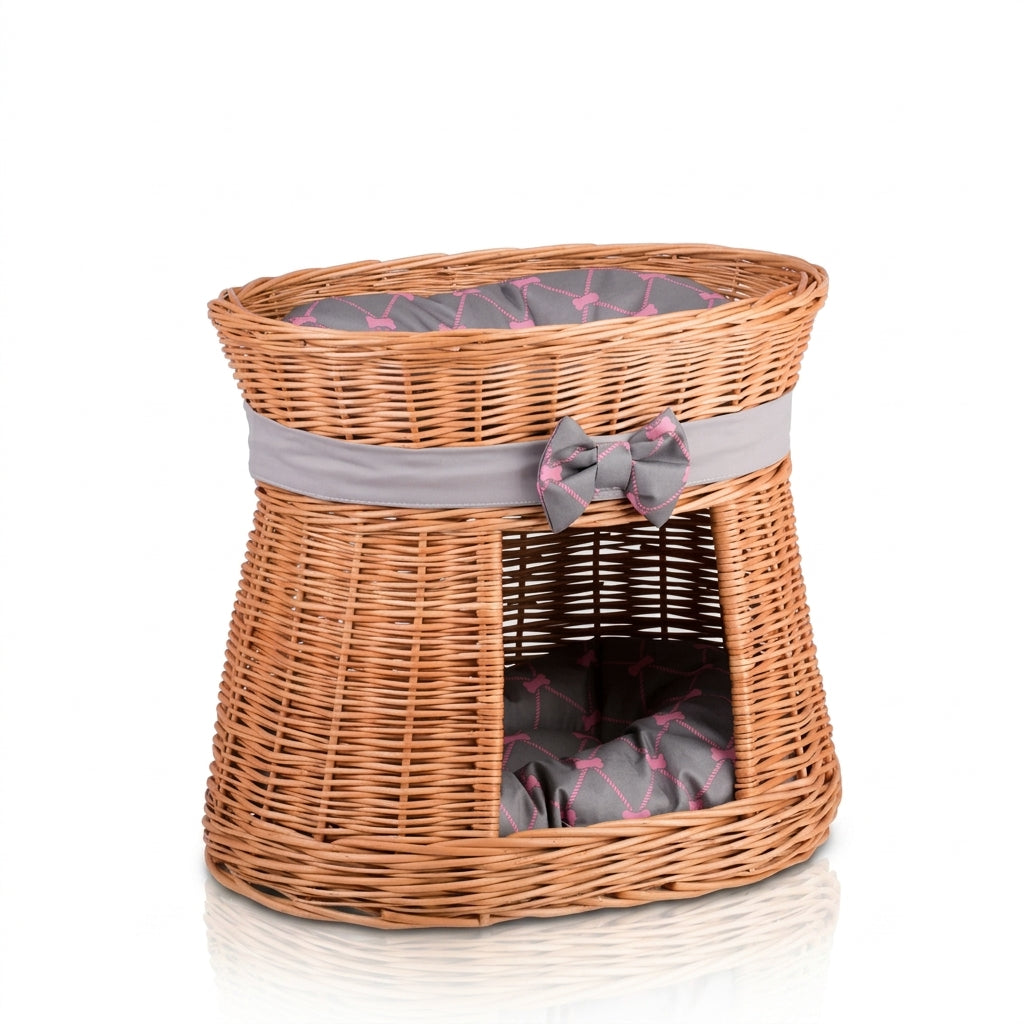 Woven pet house with cushions — Premium Elevated Studio Shot | Generated by Modelize