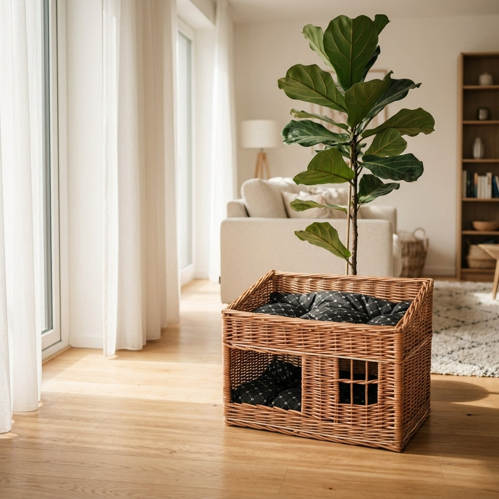 Two-tier wicker cat house — Cozy Home Lifestyle | Generated by Modelize