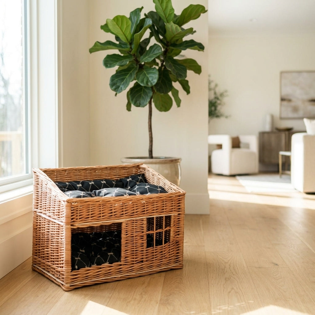 Two-level wicker cat house — Cozy Home Lifestyle | Generated by Modelize