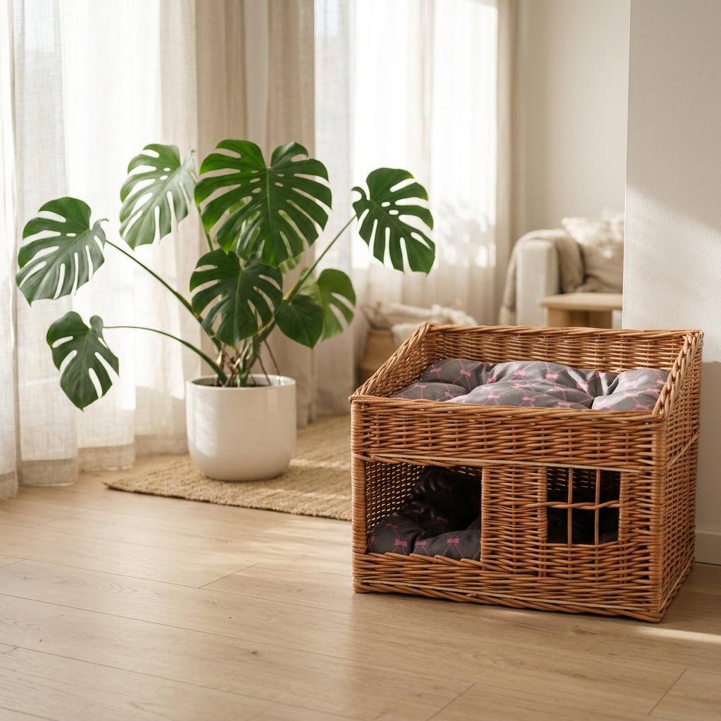 Two-level wicker cat house — Cozy Home Lifestyle | Generated by Modelize