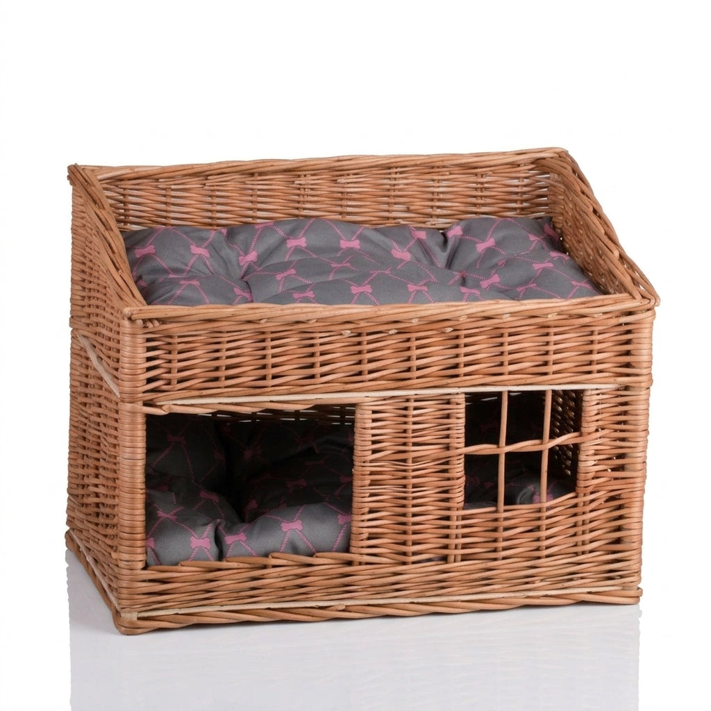 Two-level willow cat house — frontal_elevation_studio | Generated by Modelize