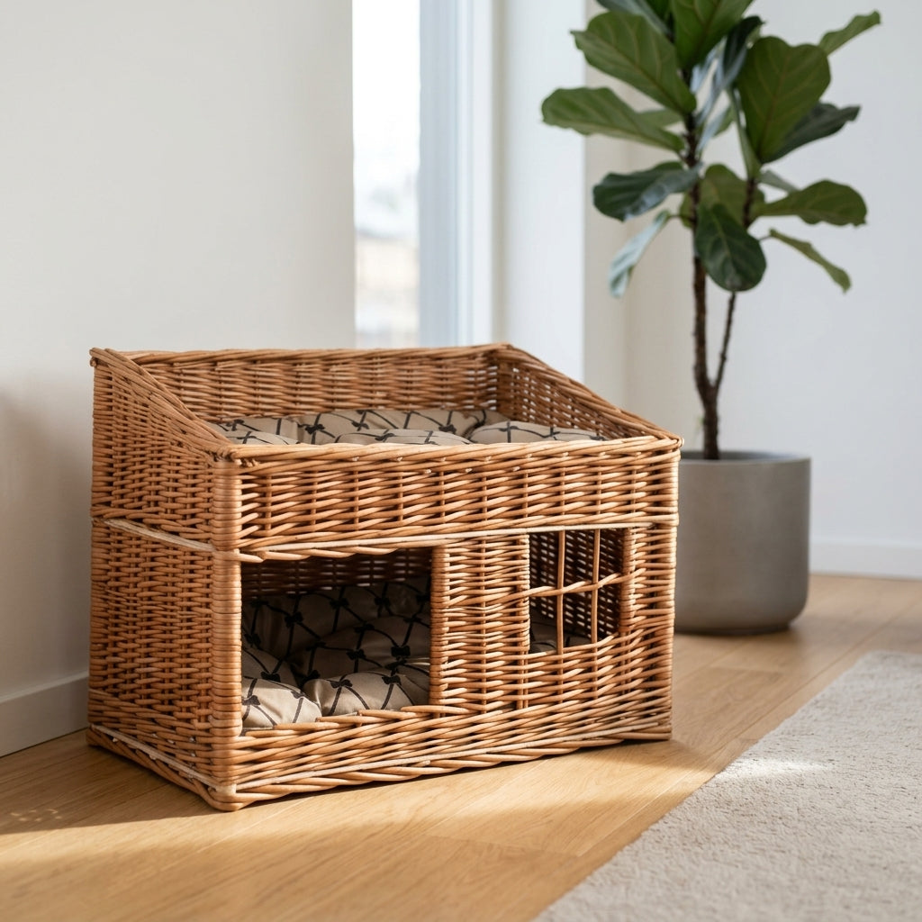 Two-level wicker cat house — Cozy Home Lifestyle | Generated by Modelize