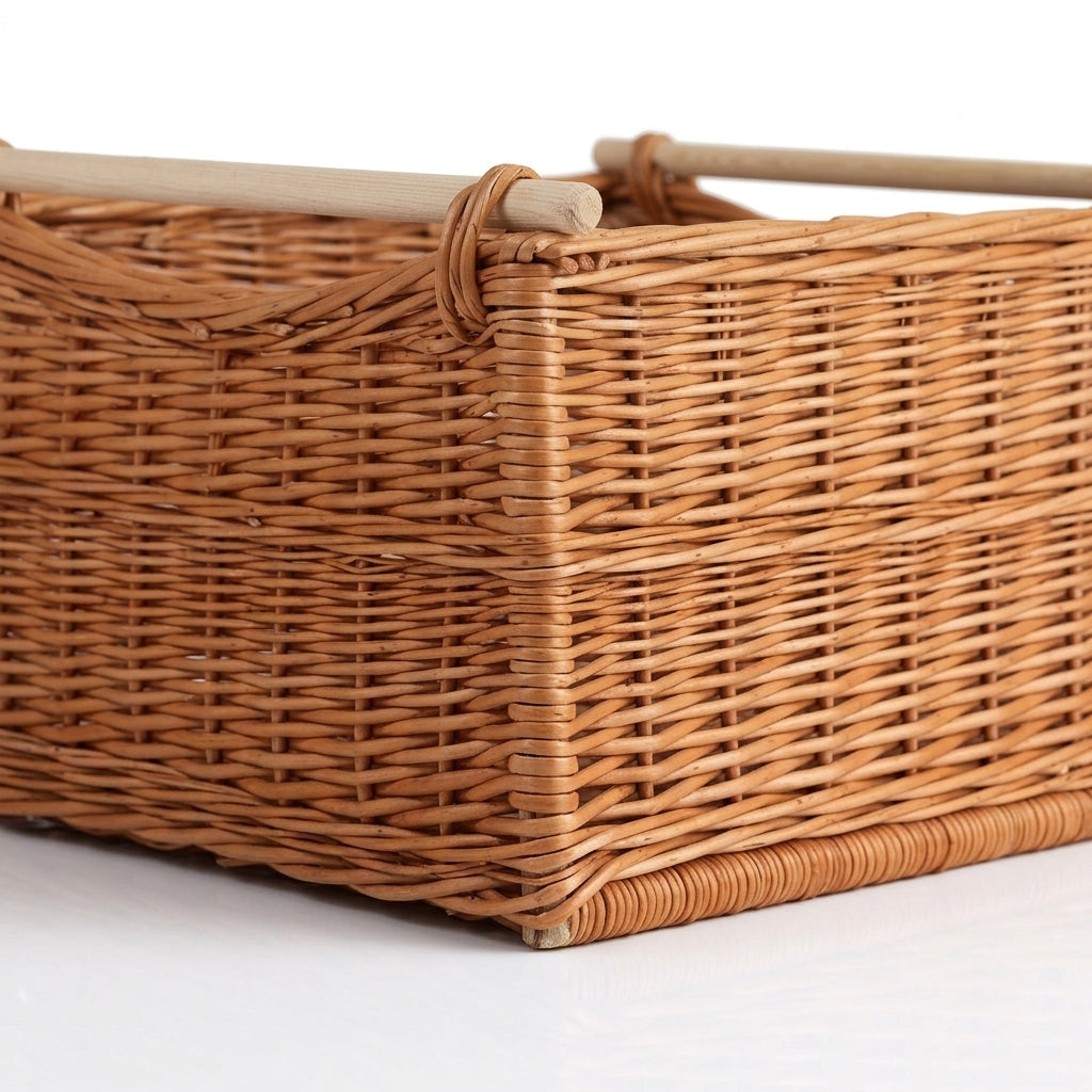 Storage Basket — Detailansicht Geflecht und Schleife | Generated by Modelize