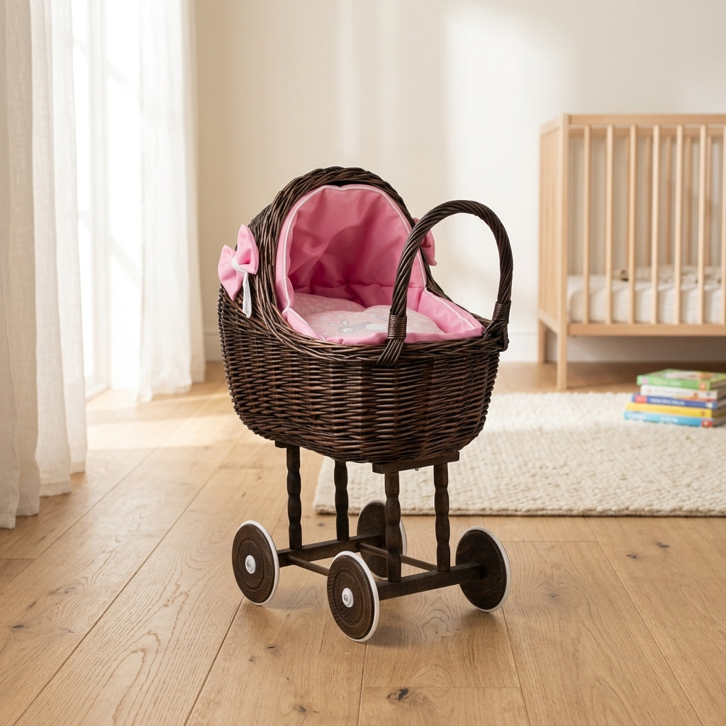 Wicker doll pram — Lifestyle Nursery Scene | Generated by Modelize