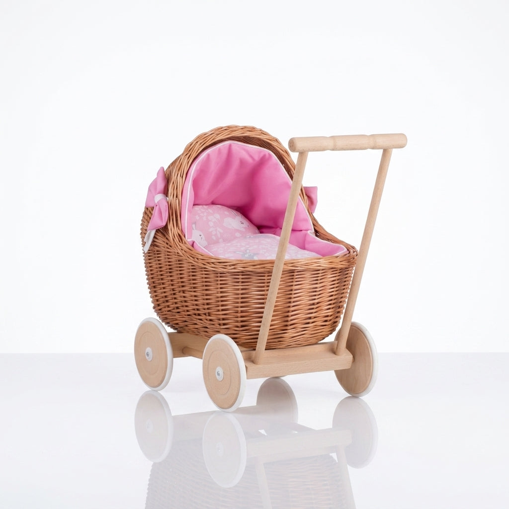 Wicker doll pram — frontal_elevation_studio | Generated by Modelize
