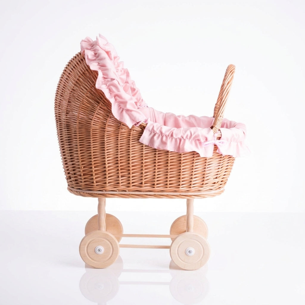 Wicker doll pram — frontal_elevation_studio | Generated by Modelize