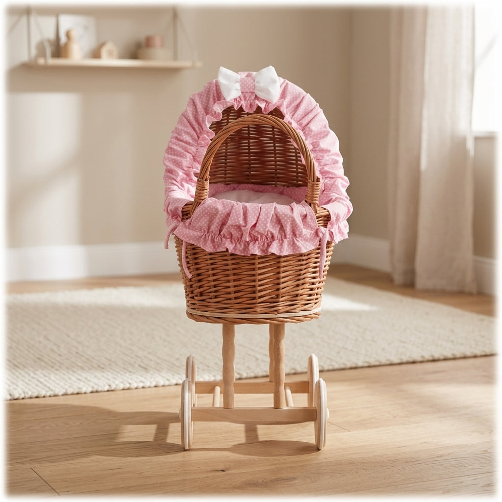Wicker doll pram — Lifestyle Nursery Scene | Generated by Modelize