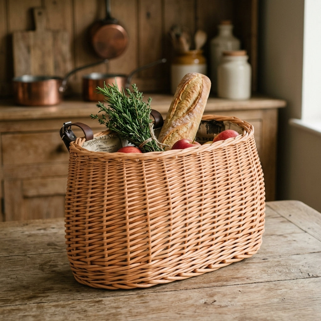 Bicycle basket — Rustic Kitchen Lifestyle | Generated by Modelize