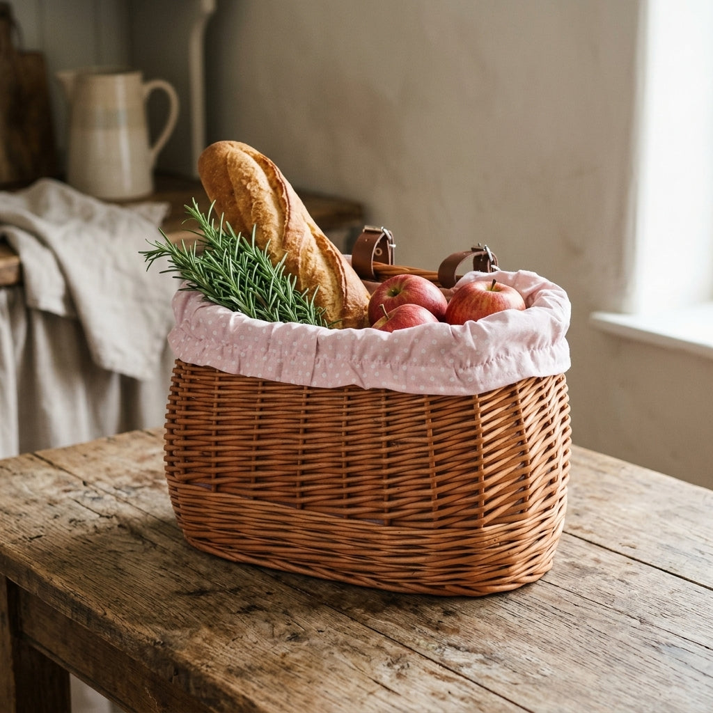 Bicycle basket — Rustic Kitchen Lifestyle | Generated by Modelize