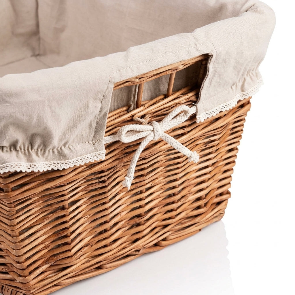 Storage Basket — Detailansicht Geflecht und Schleife | Generated by Modelize