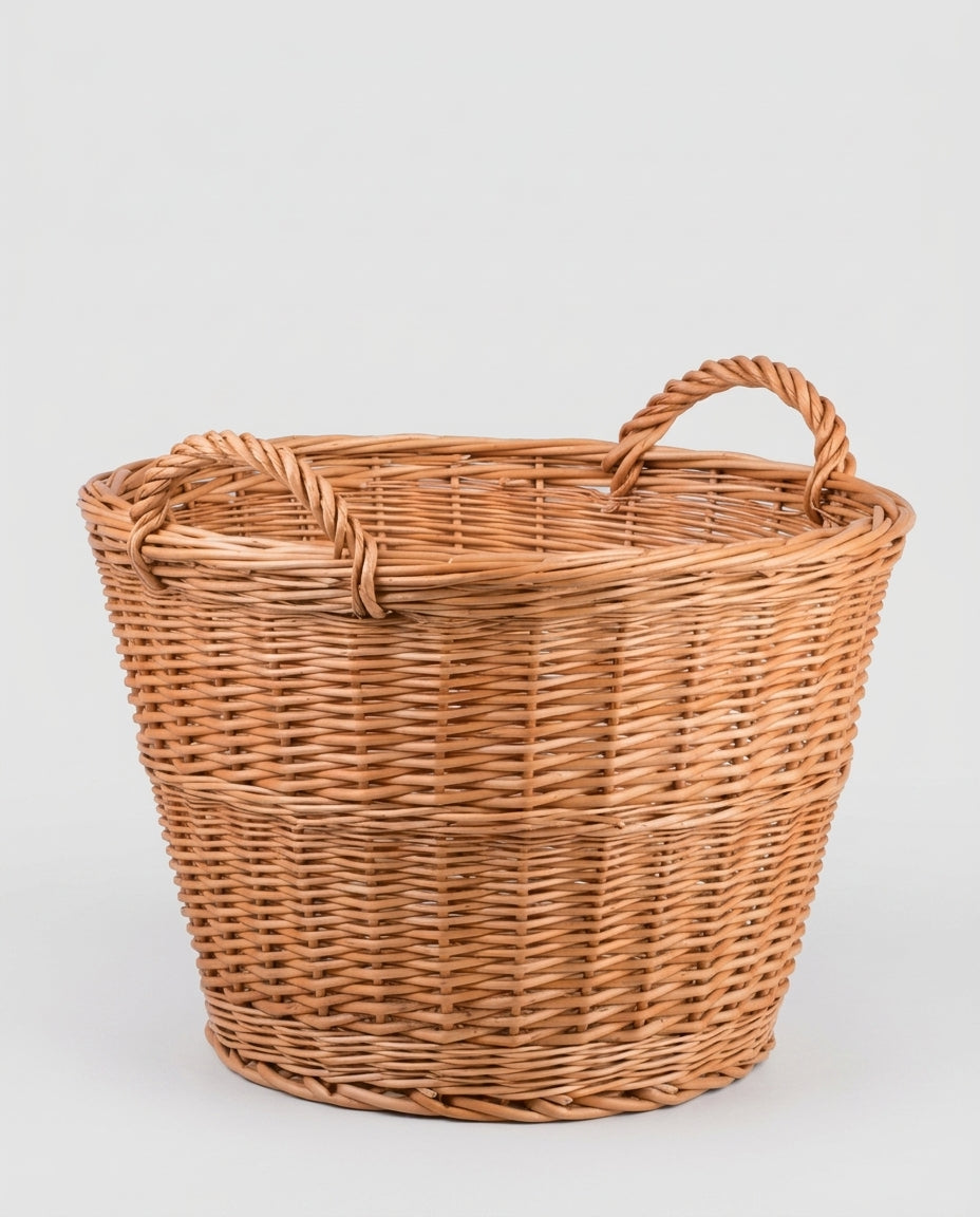Woven willow basket — Studio Packshot | Generated by Modelize