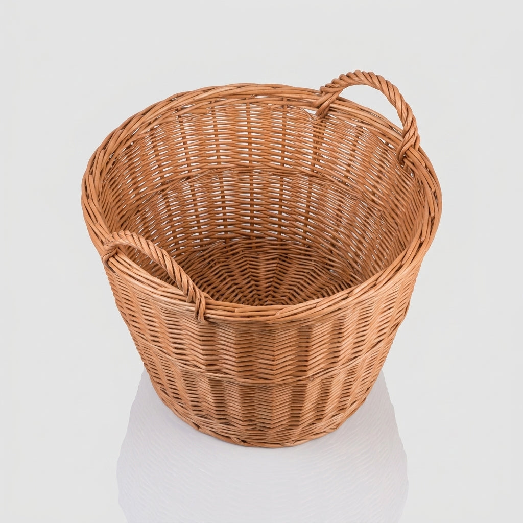 Woven willow basket — Elevated 45-degree Perspective | Generated by Modelize