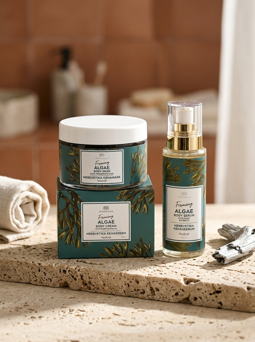 Skincare set (Body Mask, Body Cream, Body Serum) — Premium Lifestyle Spa | Generated by Modelize