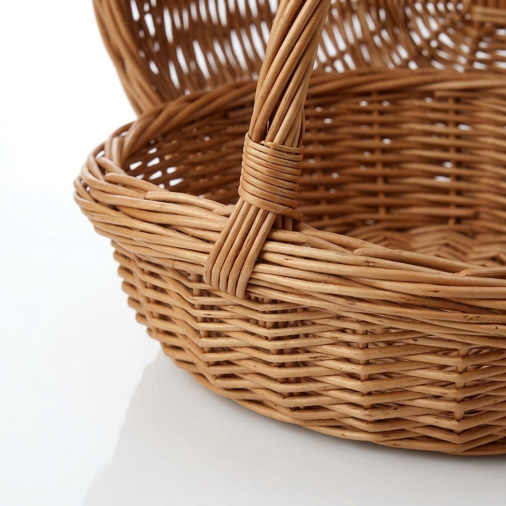 Woven Willow Basket — Weave and Handle Detail | Generated by Modelize