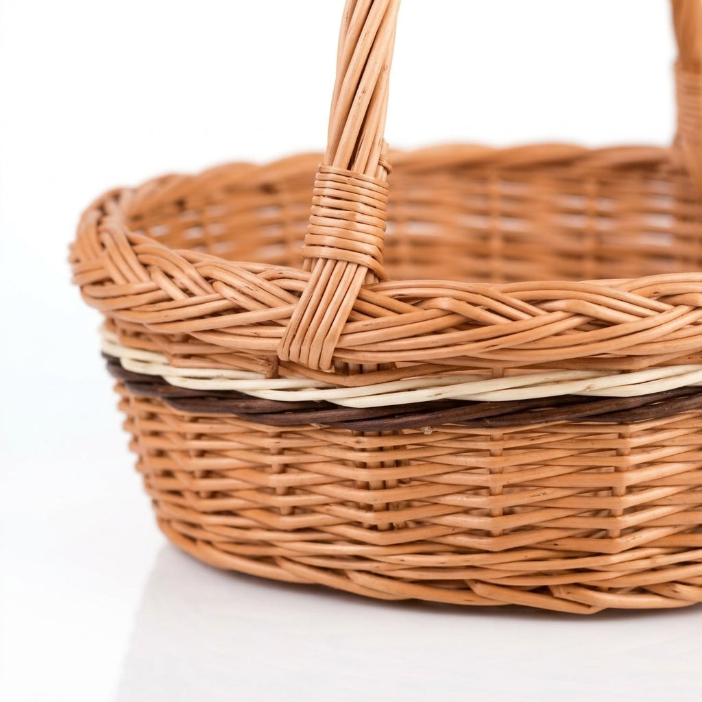 Wicker shopping basket — Weave and Handle Detail | Generated by Modelize