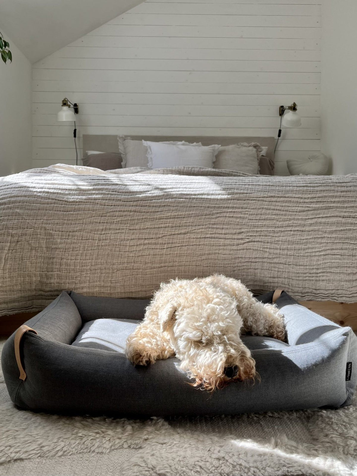 Moe Hundebett Hellanthrazit – Detailansicht