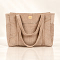 Mom Bag & Weekender Latte – beige Cordtasche mit Spiegelung | Elena Home Living