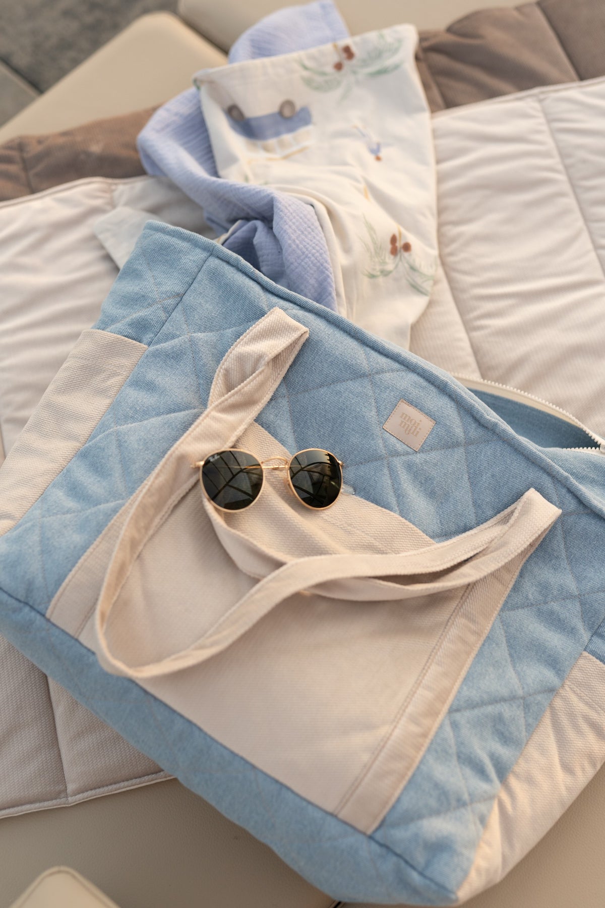 Mom Bag Weekender Jeansblau – Ansicht 7 | Elena Home Living